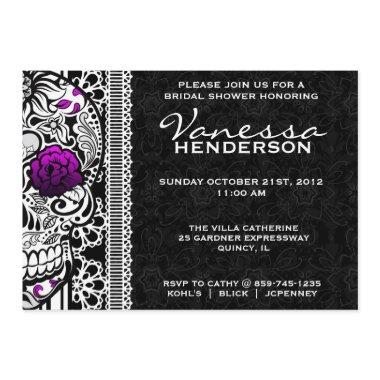 Fancy Lace Sugar Skull Day of the Dead Invite