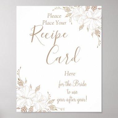 Fancy Lines Recipe Invitations bridal shower game sign