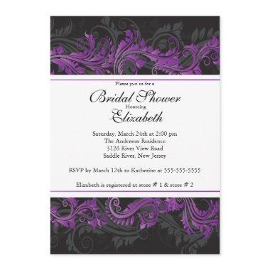 Fancy Purple Black Damask