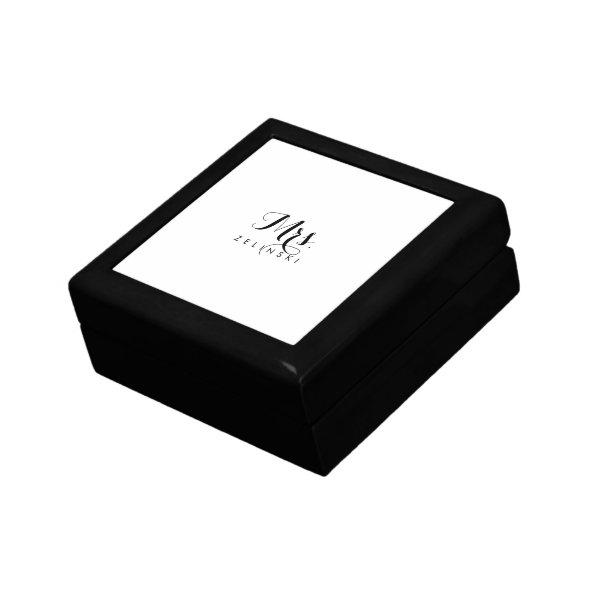 Fancy Script Calligraphy Minimalist Wooden Gift Box