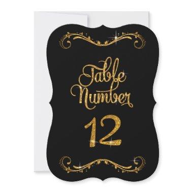 Fancy Script Glitter Table Number 12 Receptions