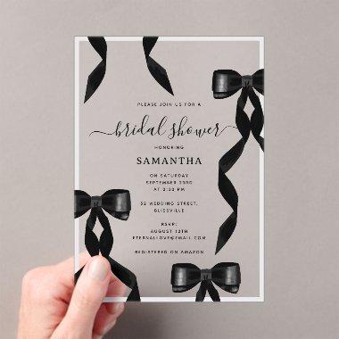 Fancy Watercolor Black Bow Formal  Acrylic