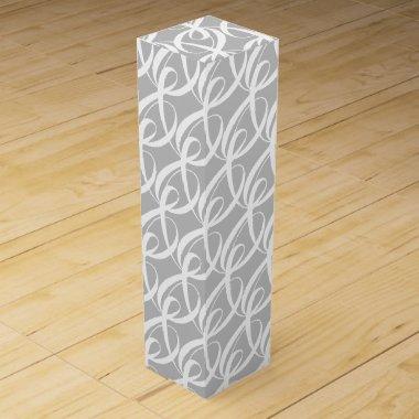 Fancy White Togetherness Symbol on Silver Wedding Wine Box