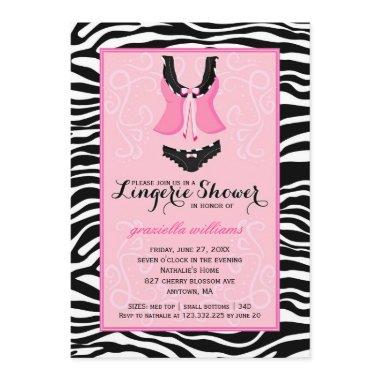 Fancy Wild Pink Zebra Lingerie Shower Bachelorette