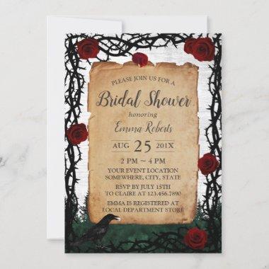 Fantasy Forest Rose & Thorn Bridal Shower Invitations