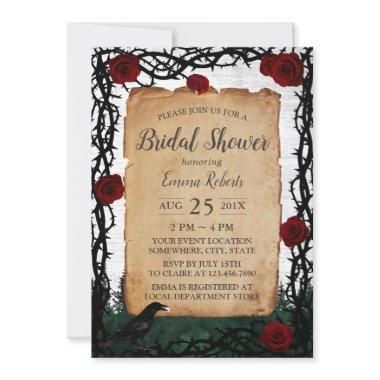 Fantasy Forest Rose & Thorn Bridal Shower Invitations