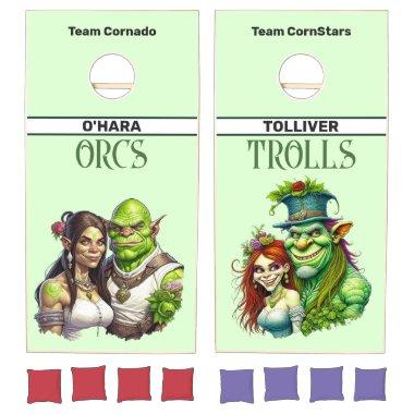 Fantasy Orc and Troll Wedding Cornhole Set