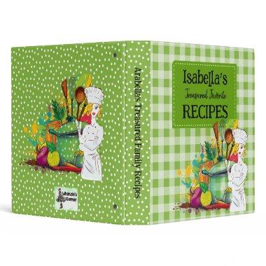 Farmhouse Green Gingham Family Cookbook 3 Ring Binder