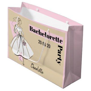 Fashion Bride Neutral Bachelorette Party large Large Gift Bag
