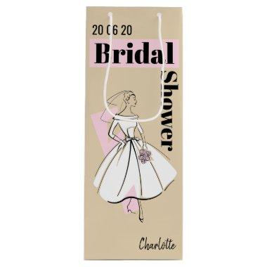 Fashion Bride Neutral Bridal Shower wine Wine Gift Bag