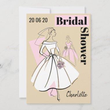 Fashion Bride Neutral Group Bridal Shower Invitations