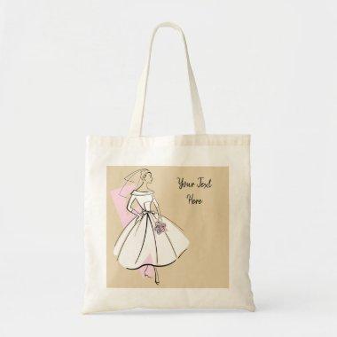 Fashion Bride Neutral Group Text budget tote