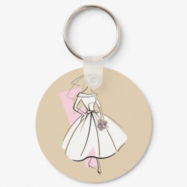 Fashion Bride Neutral keychain round