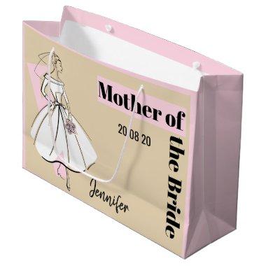 Fashion Bride Neutral Mother of Bride large pink Large Gift Bag