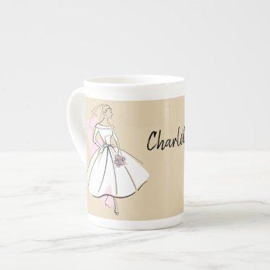 Fashion Bride Neutral Name mug bone china