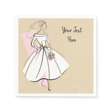 Fashion Bride Neutral Text paper napkins