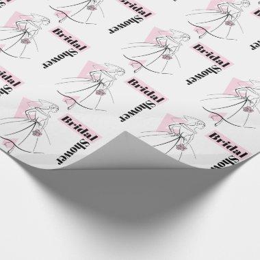 Fashion Bride Pink Bridal Shower wrapping paper