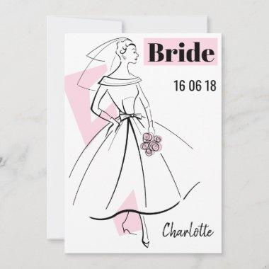 Fashion Bride Pink Bride bridal shower Invitations