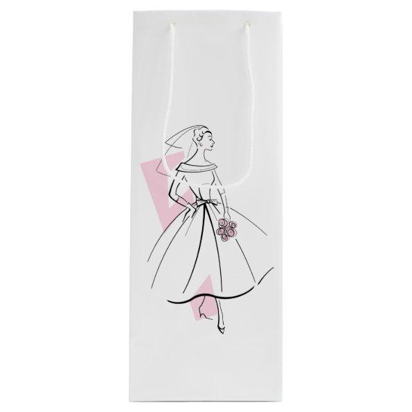 Fashion Bride Pink gift bag wine
