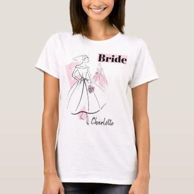 Fashion Bride Pink Group Bride Name t-shirt