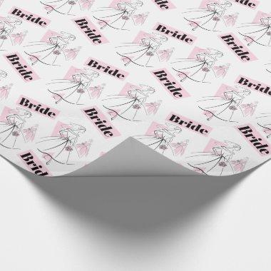 Fashion Bride Pink Group Bride wrapping paper
