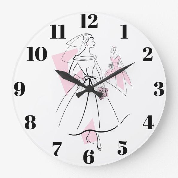 Fashion Bride Pink Group numbers clock round