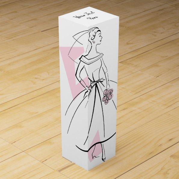 Fashion Bride Pink Group Text gift box wine