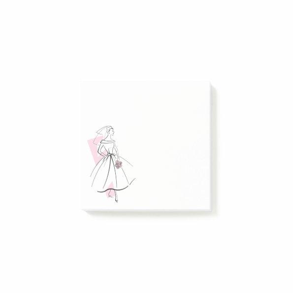 Fashion Bride Pink post-it notes square
