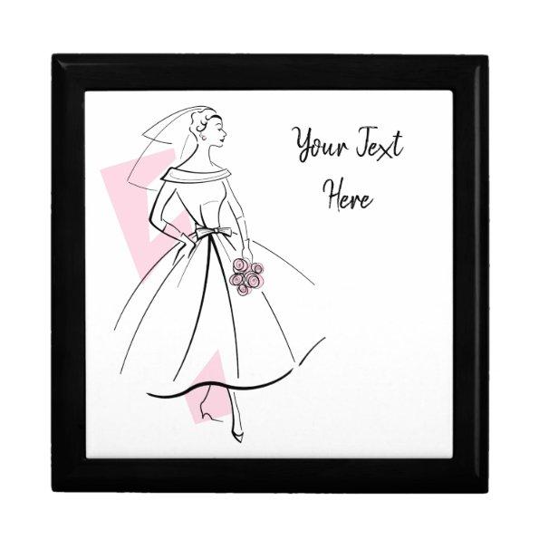 Fashion Bride Pink Text gift box