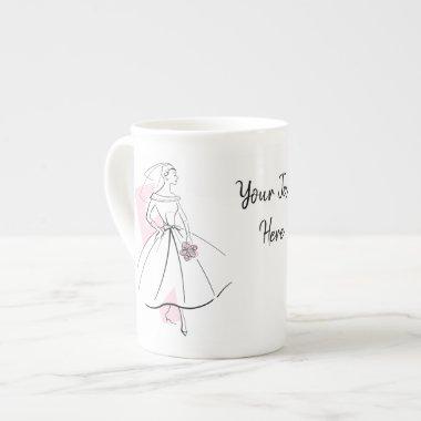 Fashion Bride Pink Text mug bone china