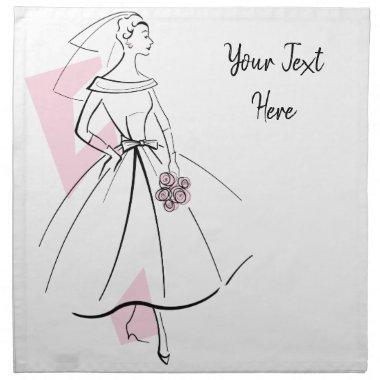 Fashion Bride Pink Text napkin cloth
