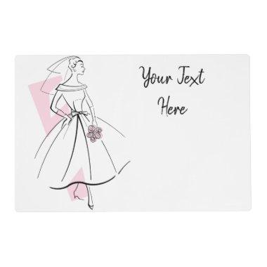 Fashion Bride Pink Text placemat