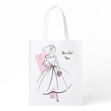 Fashion Bride Pink Text reusable bag