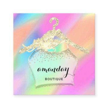 Fashion Cloth Hanger Dress Boutique Holograph QR Square Business