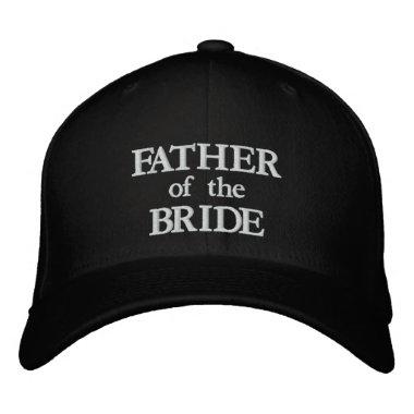 Father of the Bride black white elegant wedding Embroidered Baseball Cap