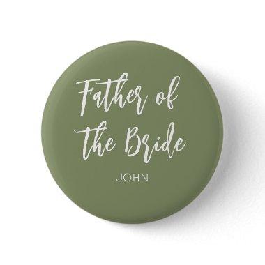 Father of the Bride Sage Green White Button