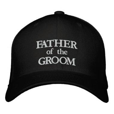 Father of the Groom black & white chic wedding Embroidered Baseball Cap