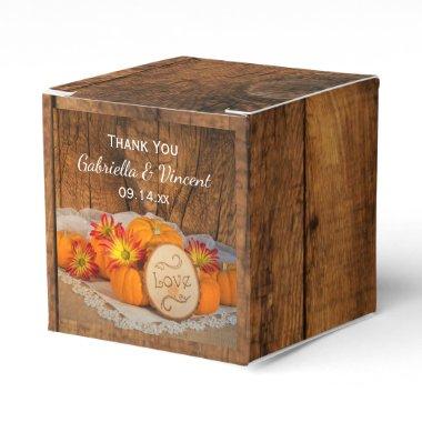 Faux Barn Wood Rustic Pumpkins Fall Barn Wedding Favor Boxes