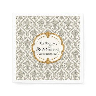 Faux Glitter Damask  Party Decor Paper Napkins