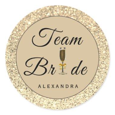 Faux Glitter Team Bride Sticker