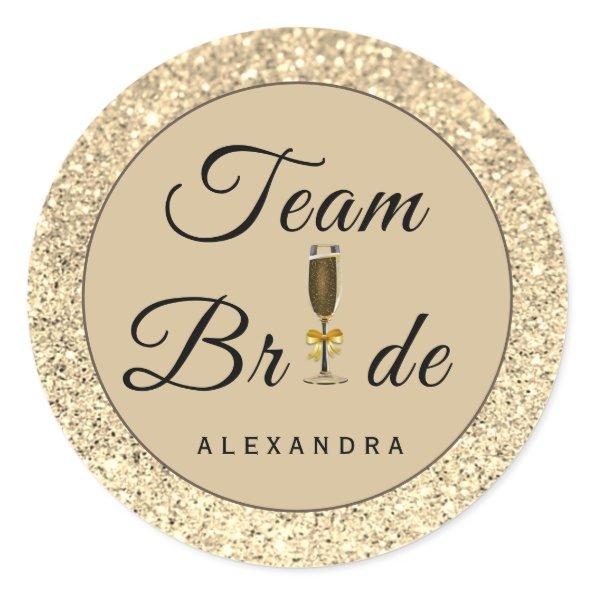 Faux Glitter Team Bride Sticker