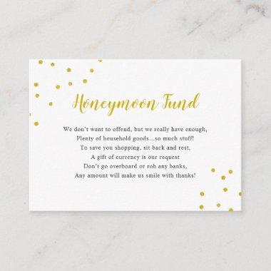 Faux Gold Confetti Honeymoon Fund Enclosure Invitations