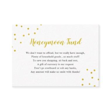 Faux Gold Confetti Honeymoon Fund Enclosure Invitations