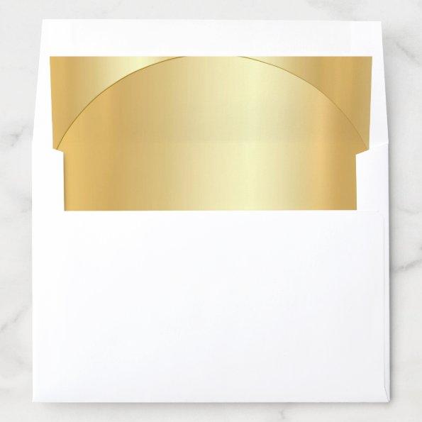 Faux Gold Custom Elegant Blank Glamour Template Envelope Liner