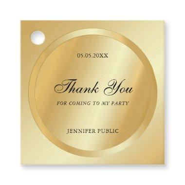 Faux Gold Custom Thank You Calligraphed Script Favor Tags