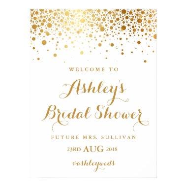 Faux Gold Foil Confetti Bridal Shower Poster