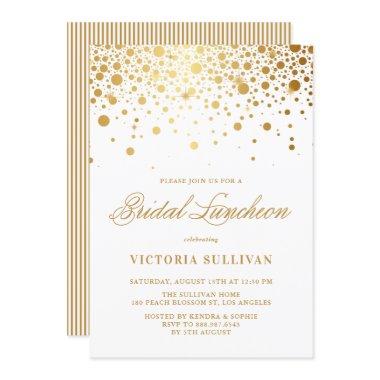 Faux Gold Foil Confetti Dots Bridal Luncheon