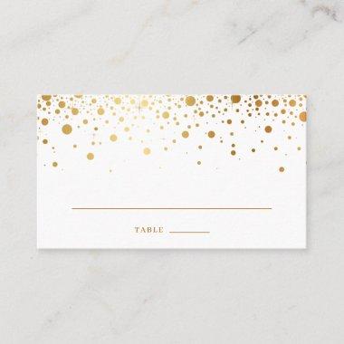 Faux Gold Foil Confetti Dots Elegant Wedding Place Invitations