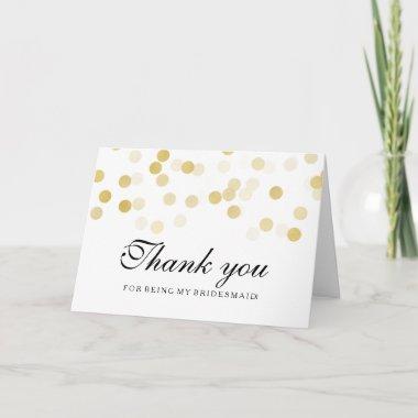 Faux Gold Foil Glitter Lights Thank You Bridesmaid