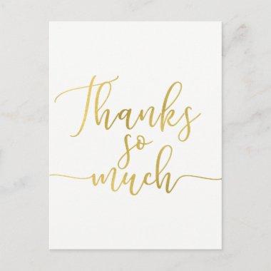 Faux Gold Foil Script Thank You Thanks So Much PostInvitations